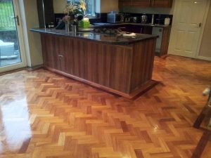 Parquet flooring kitchen or bathroom